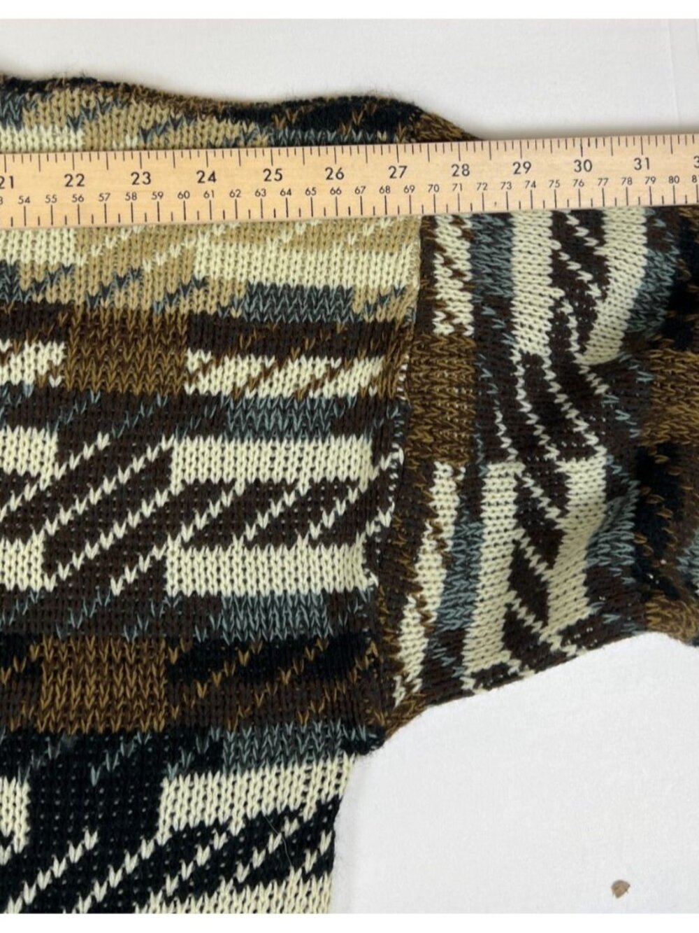 Vintage The Men’s Store at Sears Large Crewneck Sweater Brown Patterned 90s - Picture 7 of 7